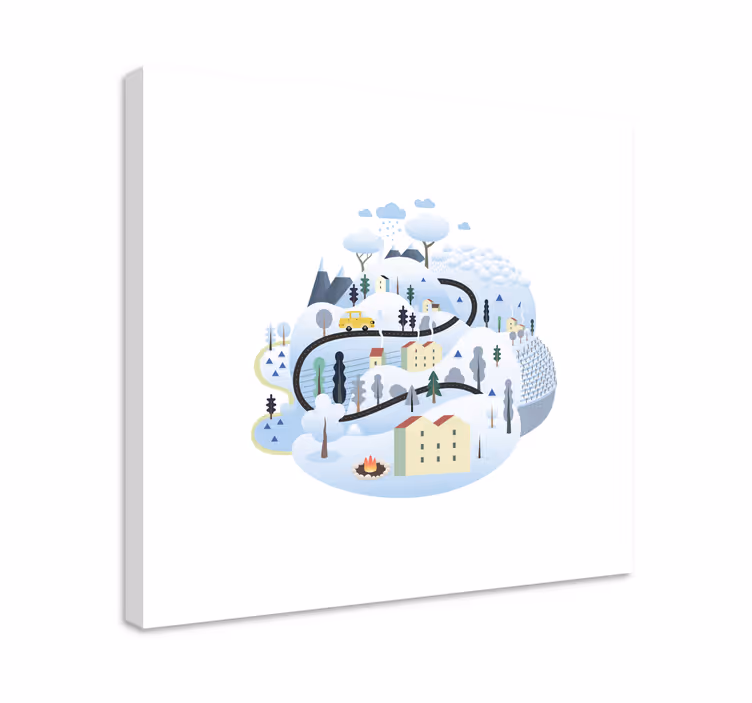 Quadro città e paesi percorso panoramico invernale - TenStickers