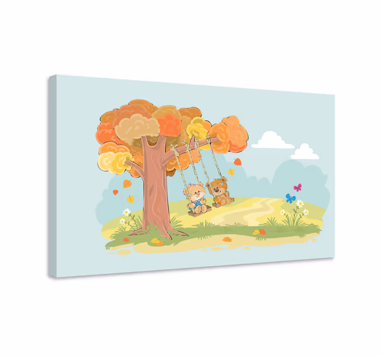 Quadro per bambini amici dell'orso - TenStickers