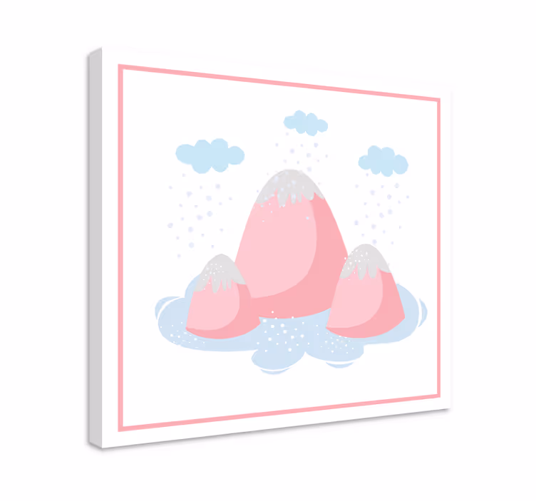 Dipinto elegante paesaggio montano rosa - TenStickers