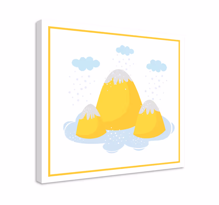 Quadro paesaggio vette montane gialle - TenStickers