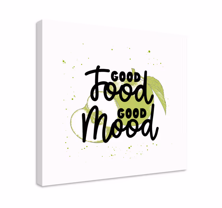 Quadro con frase buon cibo buon umore - TenStickers
