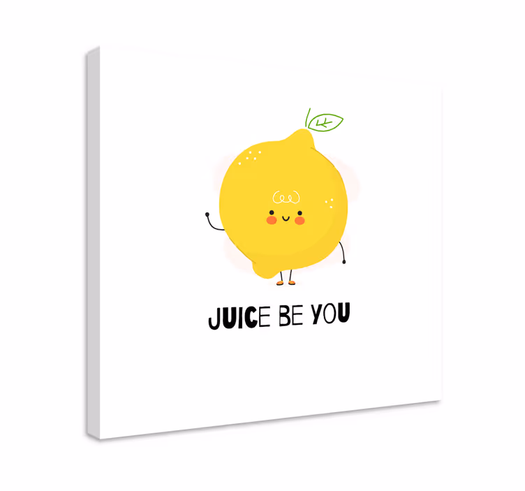 Quadro con testo Citazione divertente con limone giallo - TenStickers
