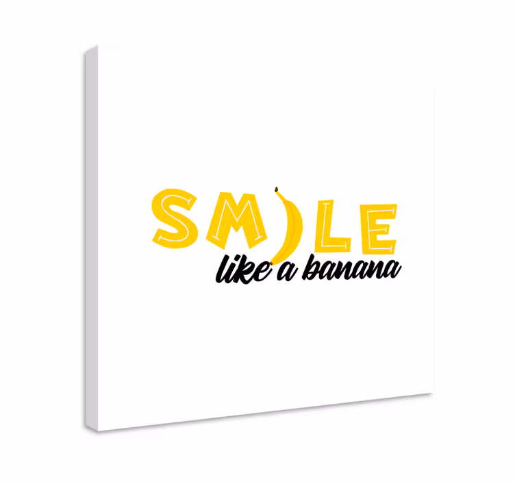 Quadro con frase sorridi come una banana - TenStickers