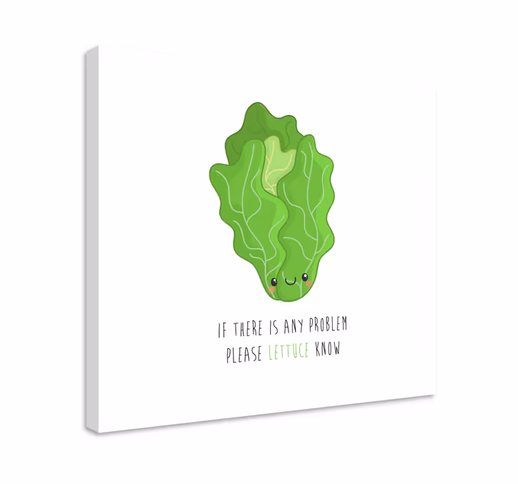 Dipinto frutta e natura morta personaggio lattuga felice - TenStickers
