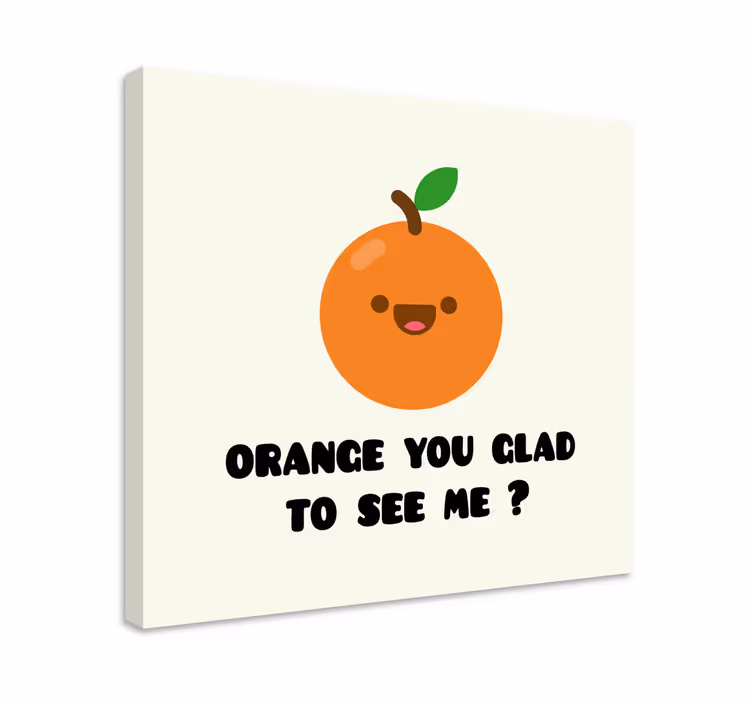 Dipinto frutta e natura morta personaggio arancione allegro - TenStickers