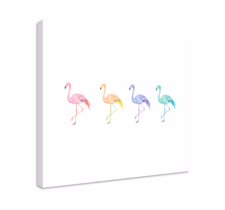 Quadro con uccelli collezione di fenicotteri diversi - TenStickers