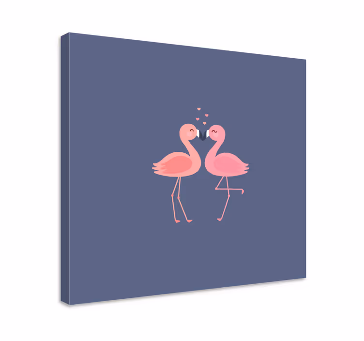 Quadro ingresso Fenicotteri che formano un cuore - TenStickers