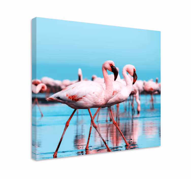 Quadro con uccelli fenicotteri rosa maestosi - TenStickers