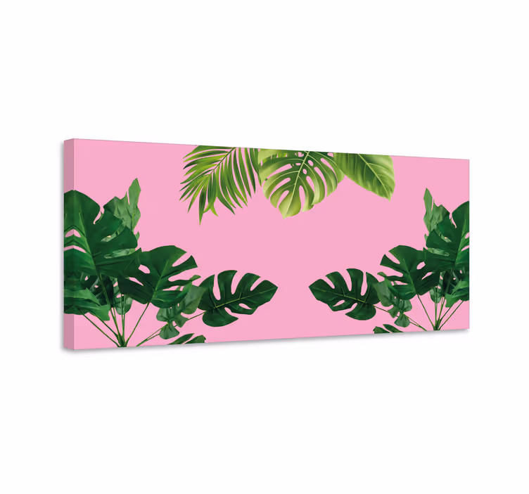 Dipinto fiori e piante disposizione di foglie tropicali - TenStickers