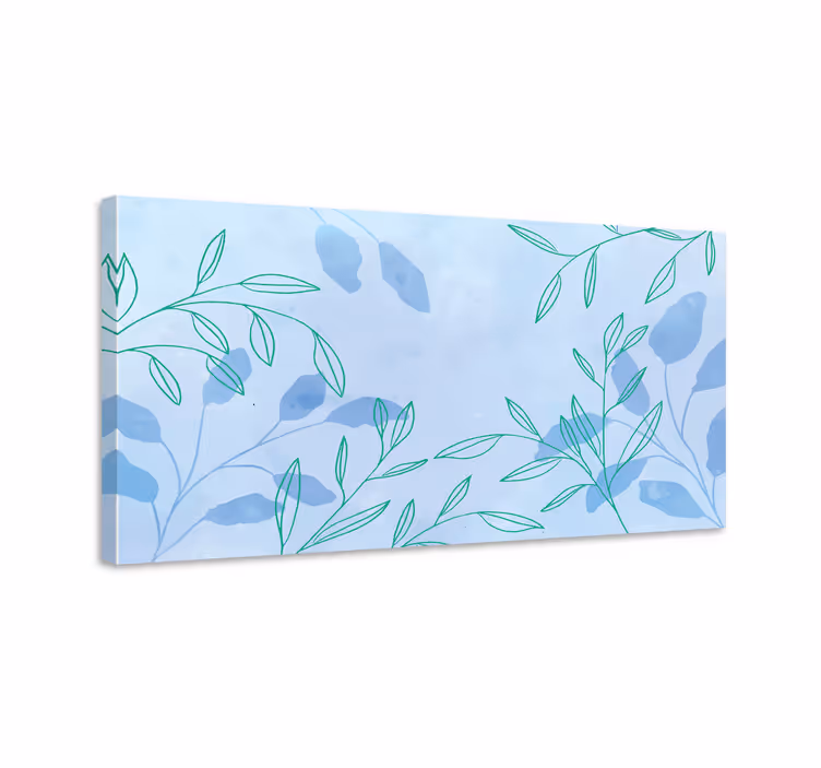 Dipinto fiori e piante motivi di foglie delicate - TenStickers