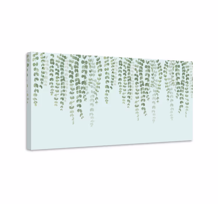 Dipinto fiori e piante viti verdi pendenti - TenStickers