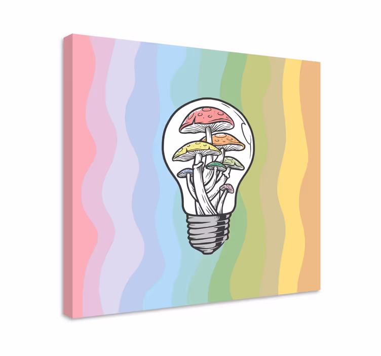 Quadro con testo lampadina a fungo - TenStickers