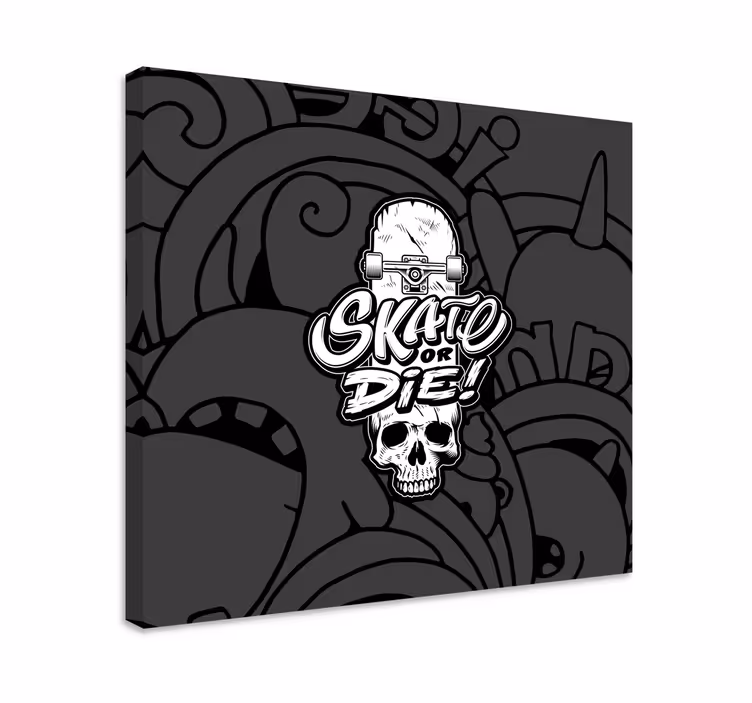Quadri sportivi design teschio skateboard - TenStickers