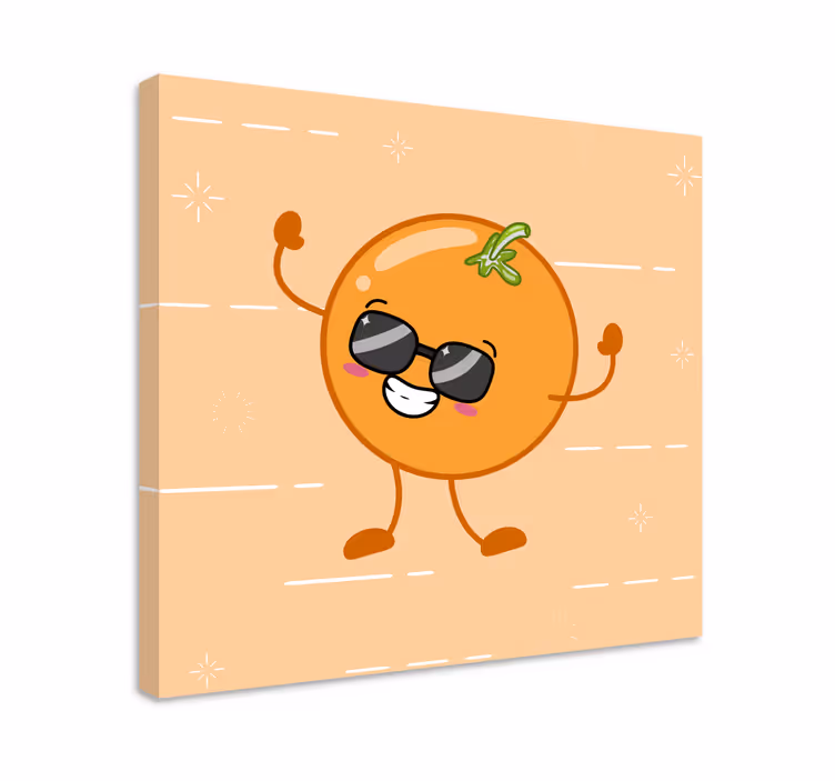 Dipinto frutta e natura morta figura arancione gioiosa - TenStickers
