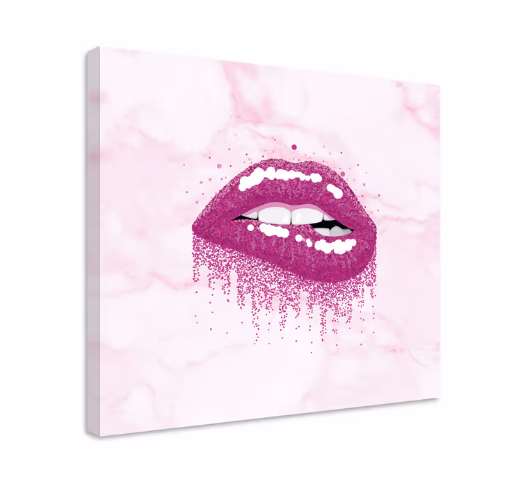Quadro con testo impronta di bacio splash - TenStickers