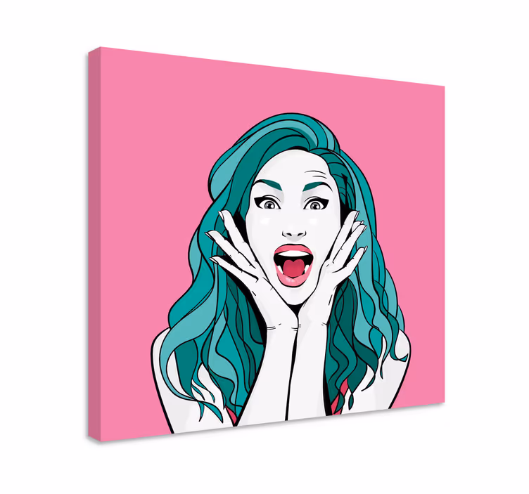 Quadri persona e personaggi espressione di donna sorpresa - TenStickers