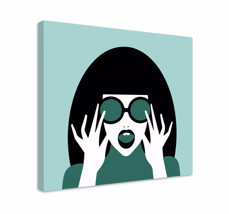 Quadri persona e personaggi donna alla moda con gli occhiali - TenStickers