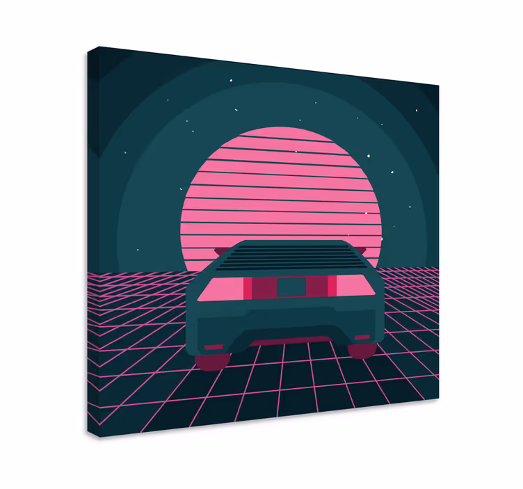Quadro moderno scena di auto d'epoca - TenStickers