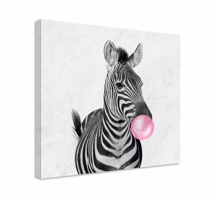 Quadro moderno Gomma da masticare animali zebra - TenStickers