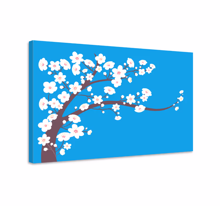 Dipinto fiori e piante albero di ciliegio - TenStickers
