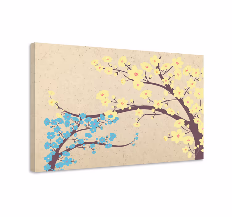 Dipinto fiori e piante rami in fiore arte - TenStickers