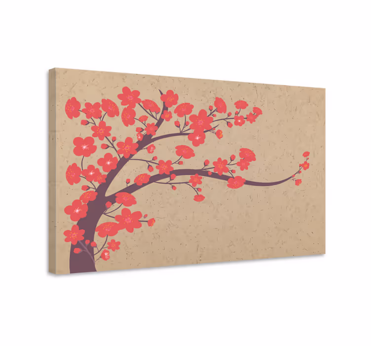Dipinto fiori e piante ramo di sakura - TenStickers