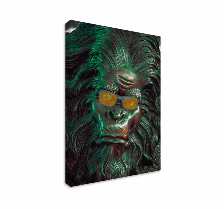 Quadro penna faccia da gorilla alla moda - TenStickers