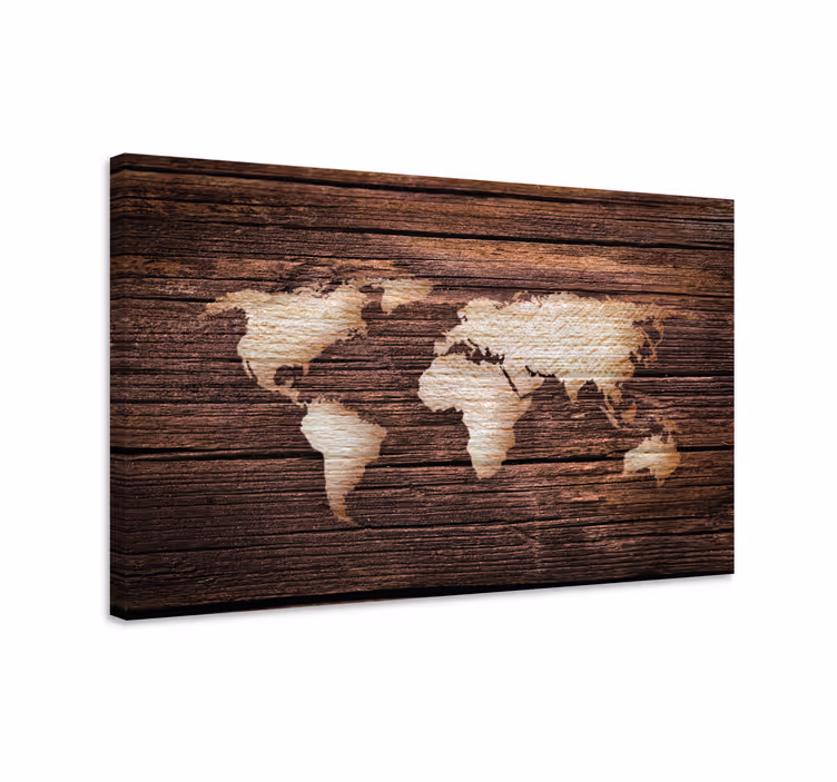 Quadro 3D Marrone di legno - TenStickers