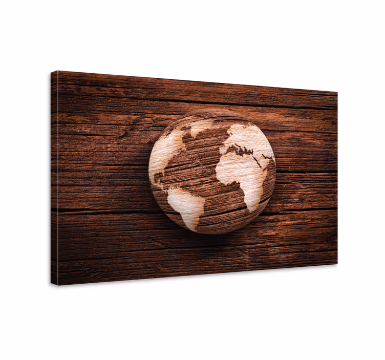 Quadro mappamondo design in legno - TenStickers