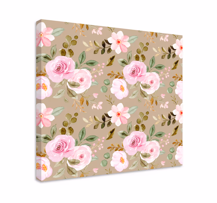 Dipinto fiori e piante composizione fiori rosa - TenStickers