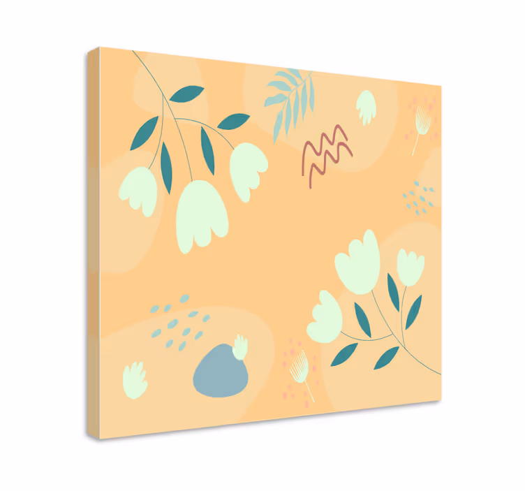 Dipinto fiori e piante motivi floreali a foglia - TenStickers