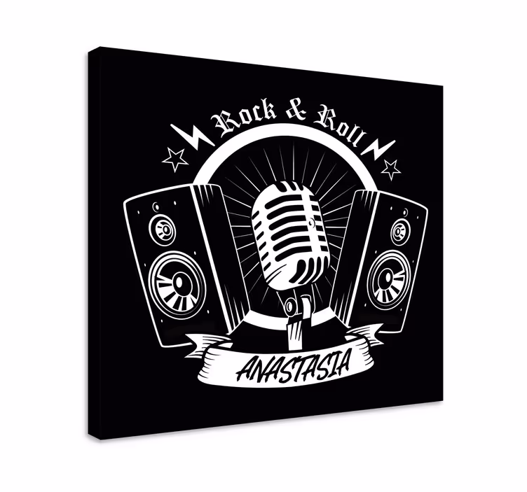 Quadro musicale design microfono retrò - TenStickers