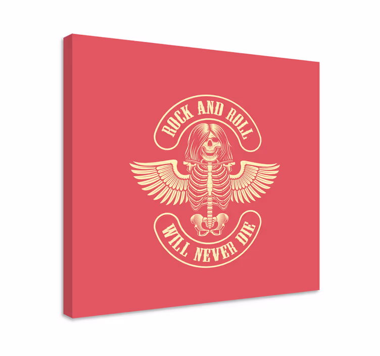 Quadro vintage leggenda rock scheletrica - TenStickers