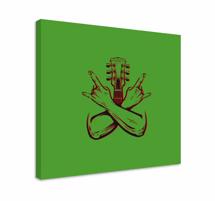 Quadro musicale simbolo della mano della chitarra - TenStickers