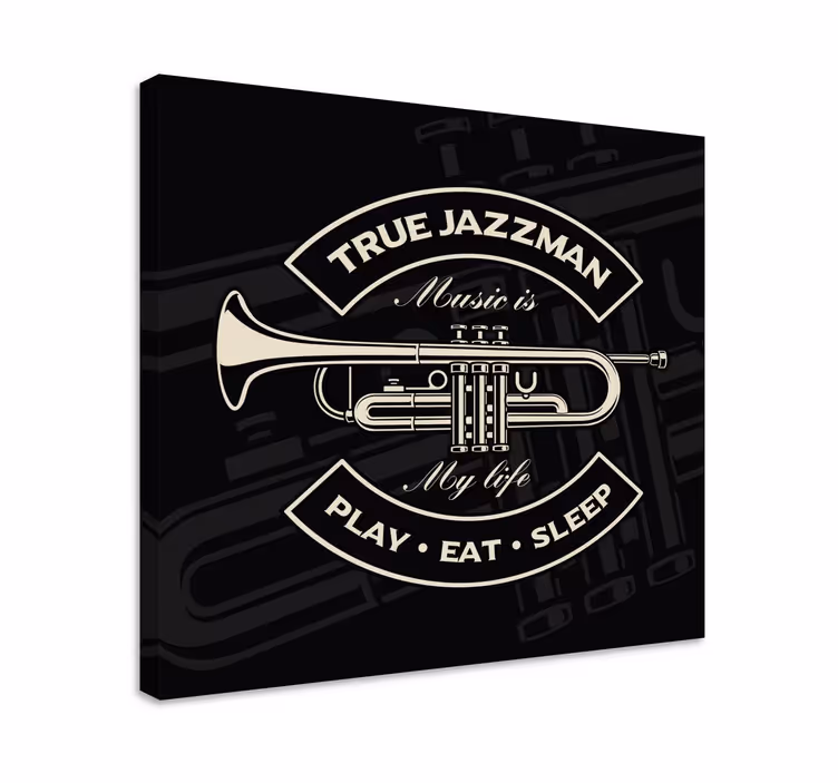 Quadro con tromba da jazz e scritta - TenStickers