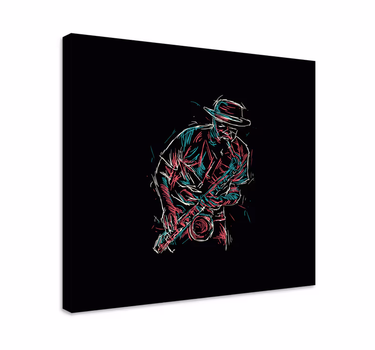 Quadro musicale musicista al sassofono - TenStickers