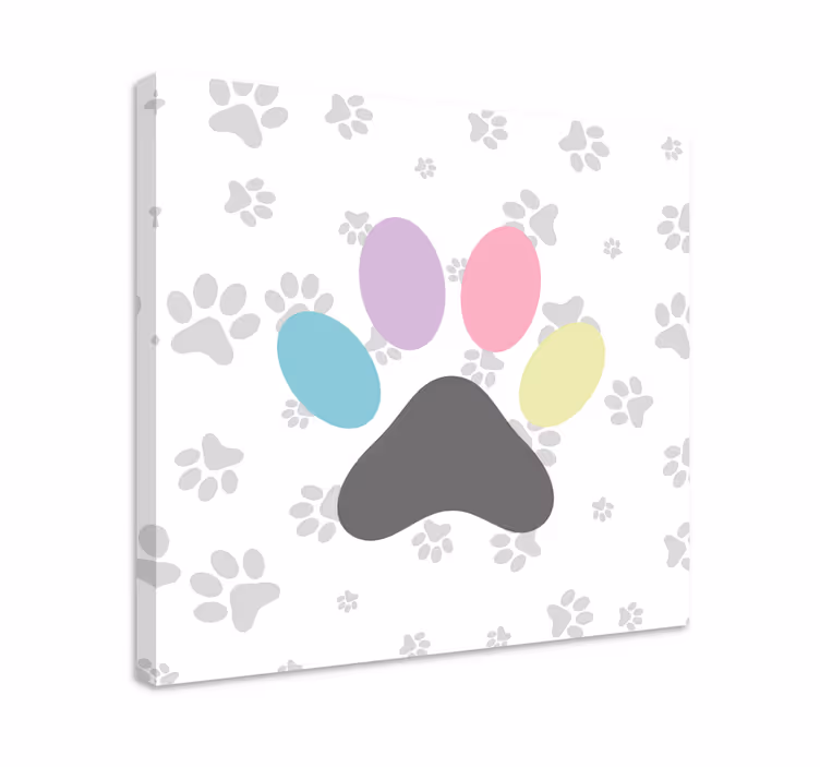 Dipinto cane impronte di zampe colorate - TenStickers