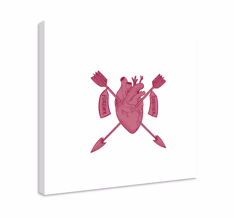Dipinto con alfabeto e lettere cuore e frecce - TenStickers