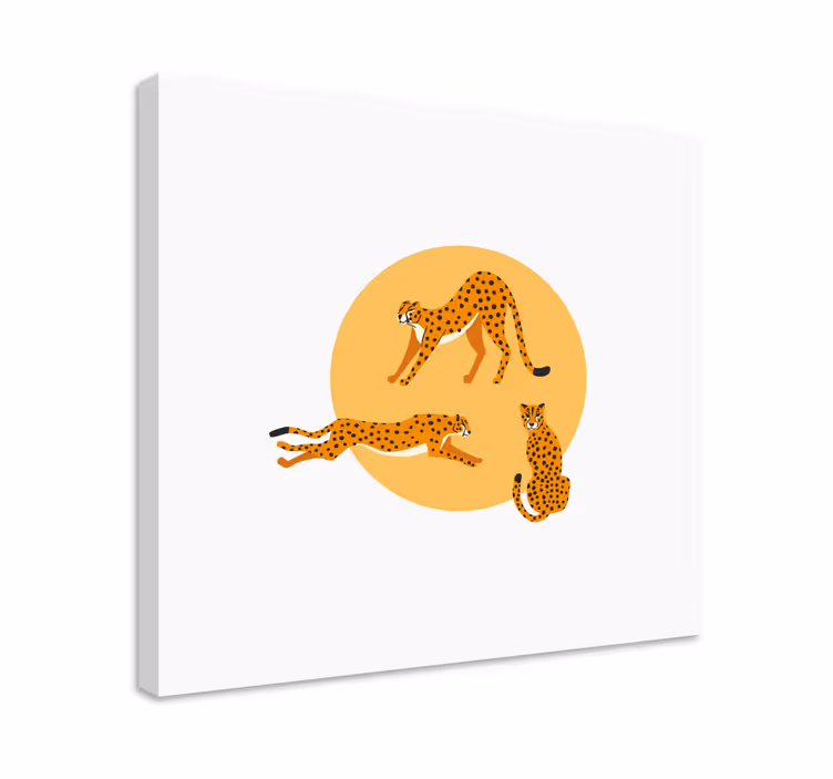 Dipinto animali trio di ghepardi - TenStickers