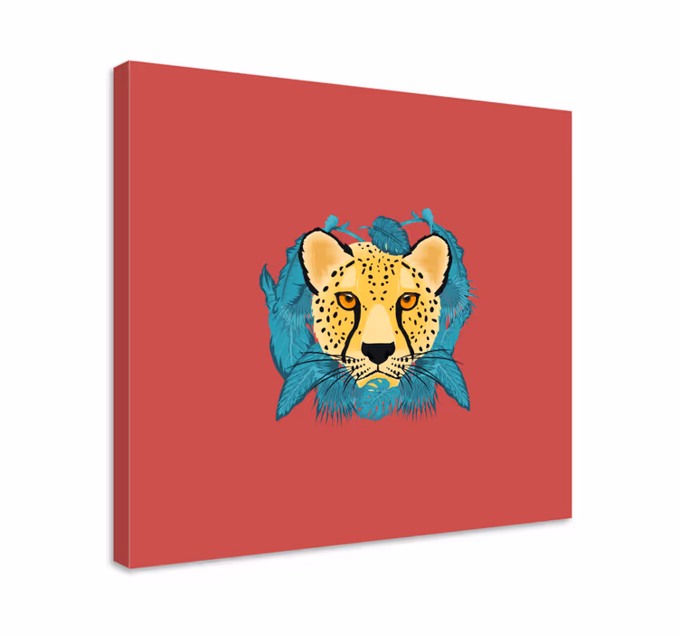 Quadro con animali e insetti gheppardo tra la vegetazione - TenStickers
