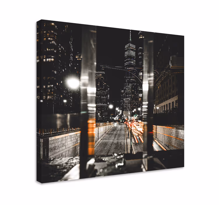 Quadro città e paesi scena notturna urbana - TenStickers