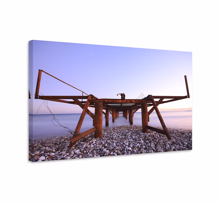 Quadro paesaggio prospettiva del molo arrugginito - TenStickers