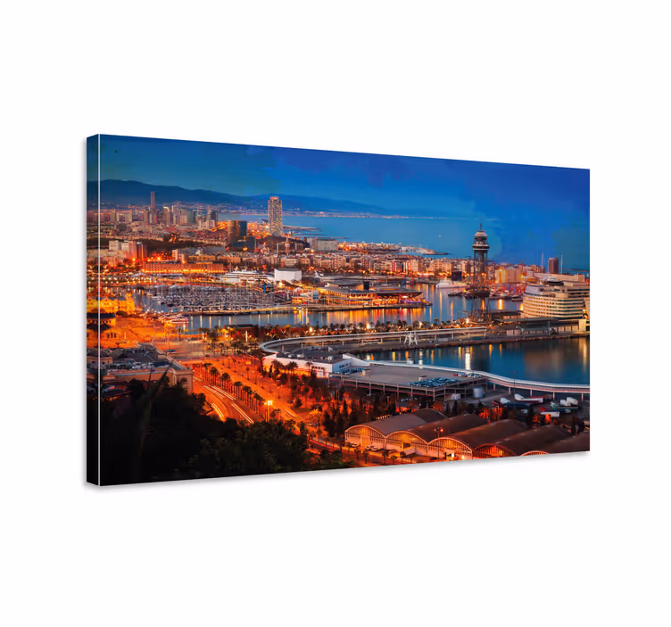 Quadro città e paesi vista di barcellona - TenStickers