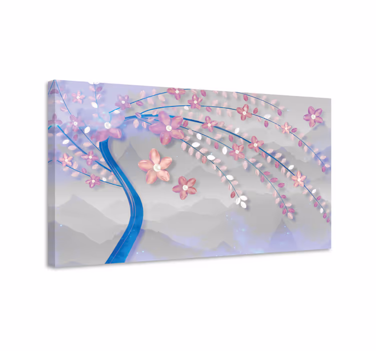 Dipinto fiori e piante ramo di fiori di ciliegio - TenStickers
