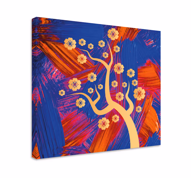 Dipinto fiori e piante albero in fiore - TenStickers