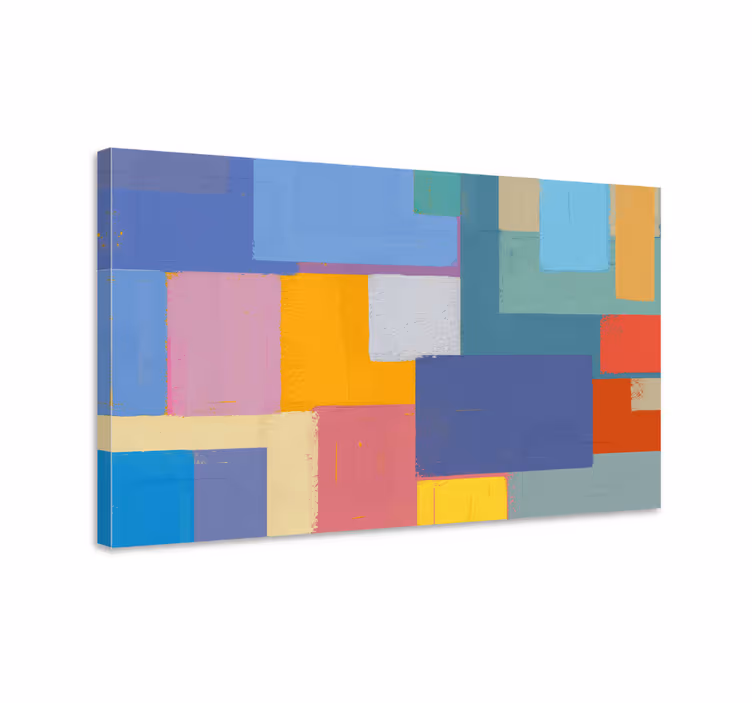 Quadro astratto figure geometriche vibranti - TenStickers