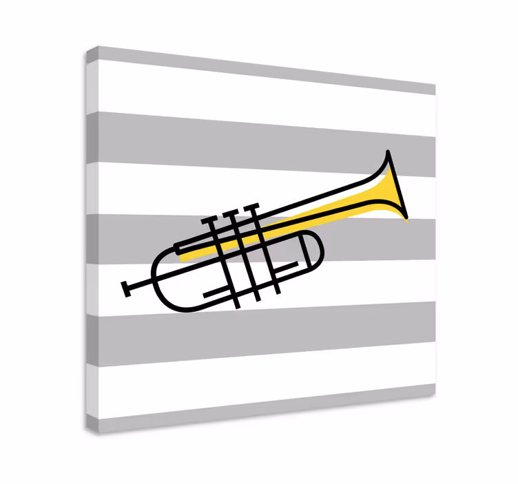 Quadro musicale tromba a strisce - TenStickers