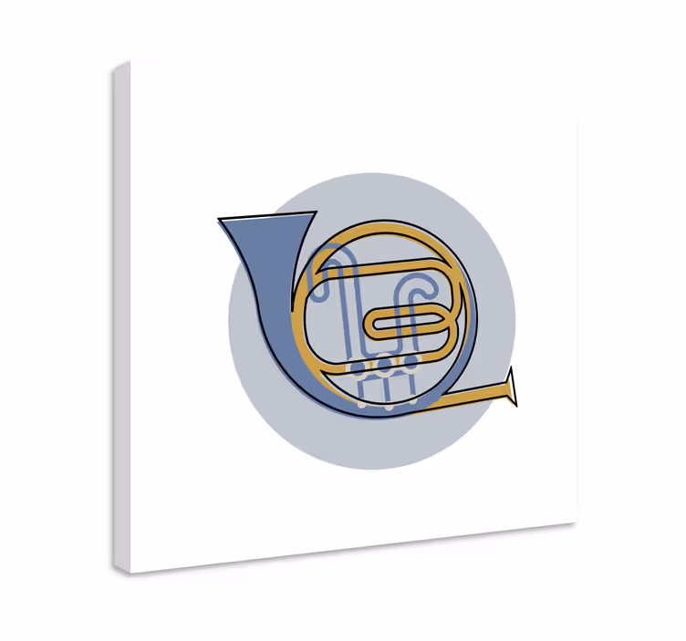 Quadro musicale contorno di corno francese - TenStickers