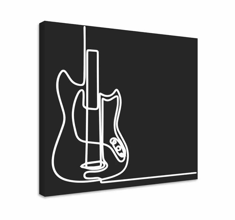 Quadro musicale contorno di chitarra elettrica - TenStickers
