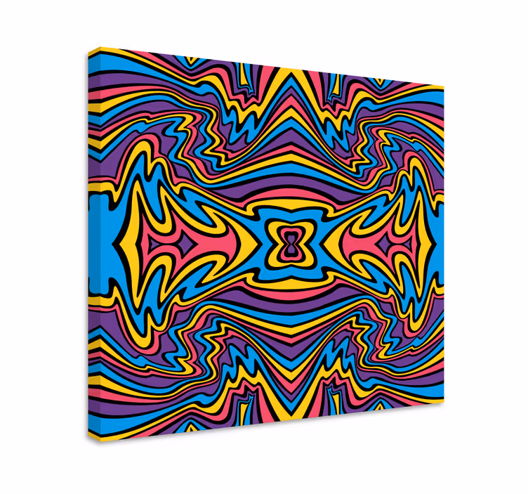 Dipinto geometrico motivi astratti vibranti - TenStickers